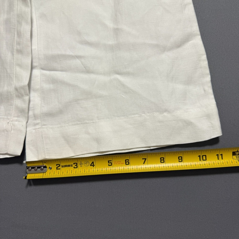 Halston Wide Leg Pants Womens XS White  Coastal Grandma Resortwear Boho Chic NWT - Picture 7 of 11